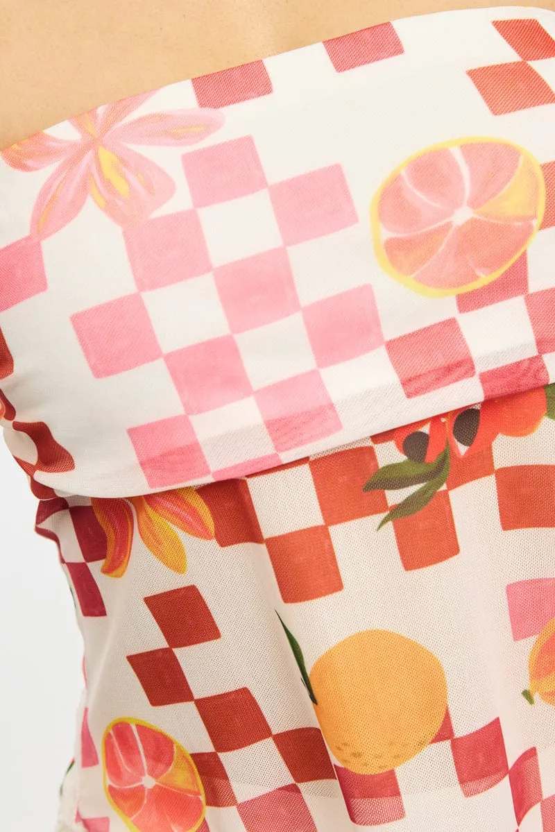 Multi Abstract Bandeau Top Mesh sold by Ally Fashion product image thumbnail 5