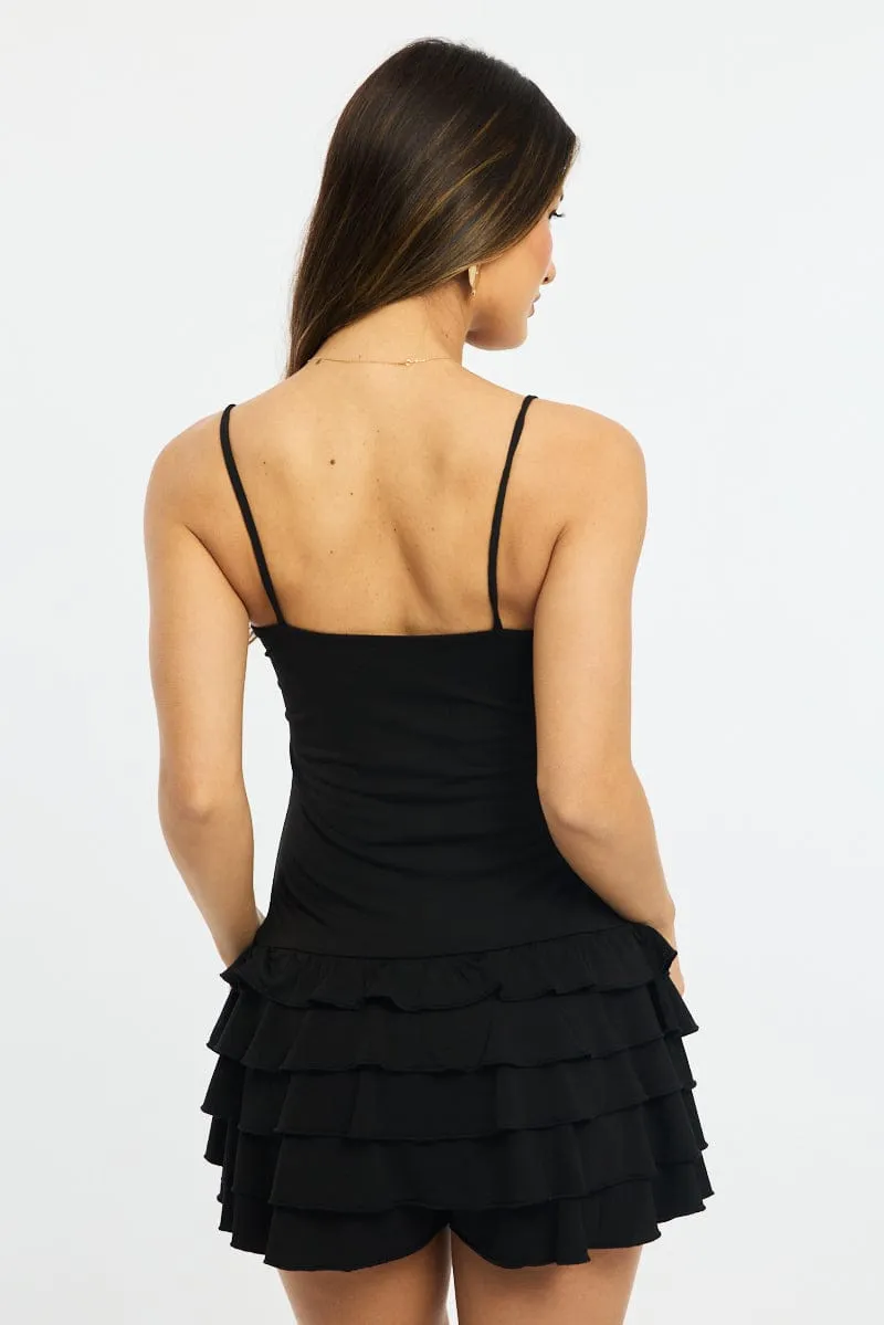 Black Playsuit Frilled Hem sold by Ally Fashion product image thumbnail 4