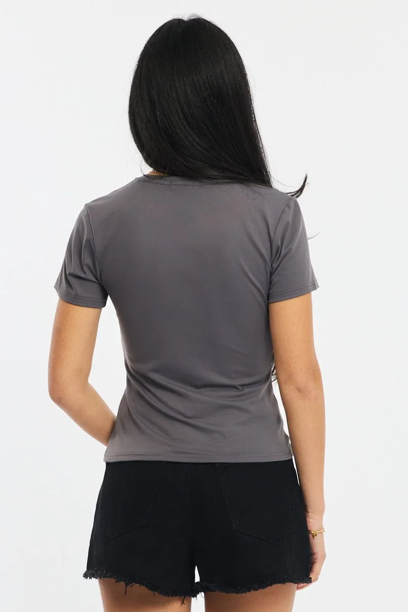Grey Supersoft Crew Neck Short Sleeve sold by Ally Fashion product image thumbnail 4