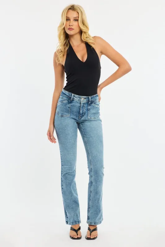 Denim Flare Jeans Mid Rise sold by Ally Fashion