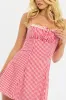 Red Check Mini Dress Strappy sold by Ally Fashion