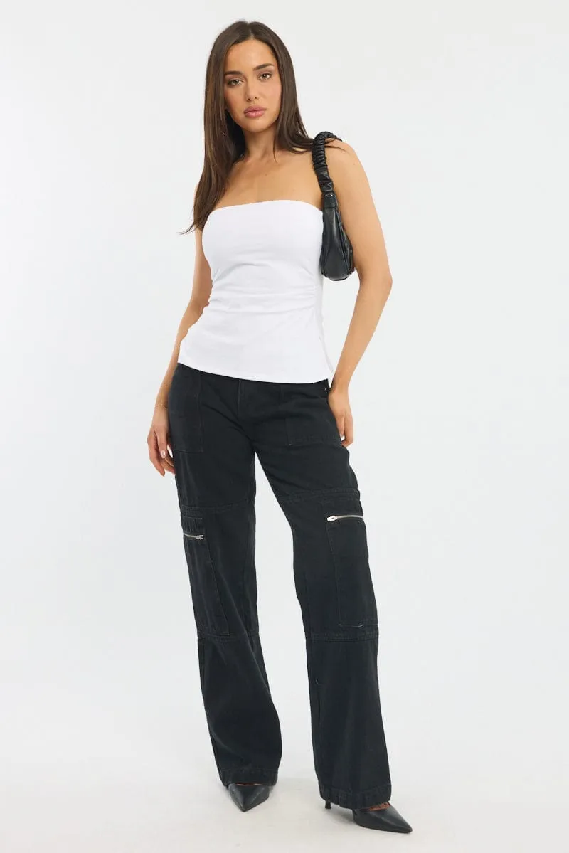 White Bandeau Top Side Split sold by Ally Fashion product image thumbnail 2