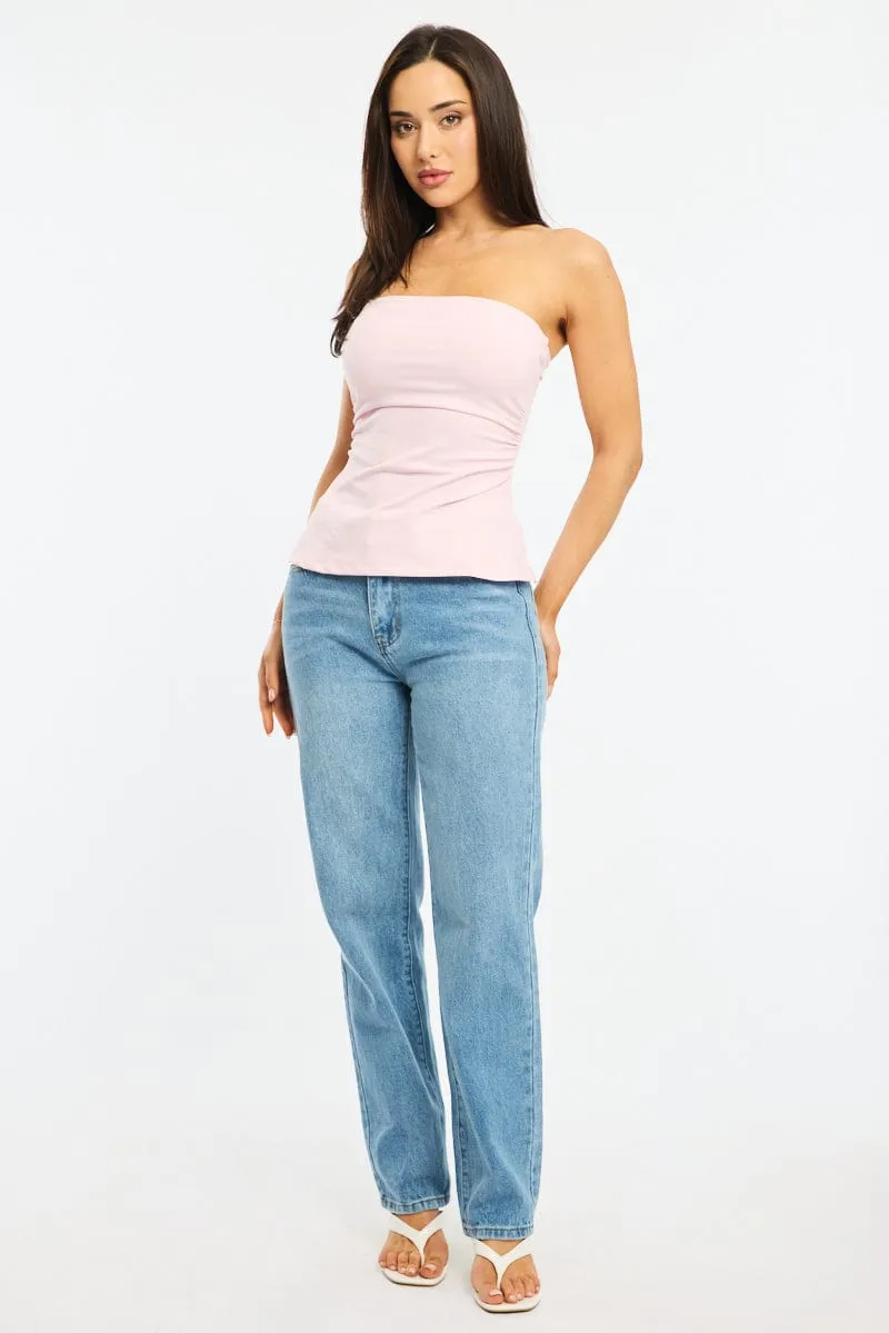 Pink Bandeau Top Side Split sold by Ally Fashion product image thumbnail 2