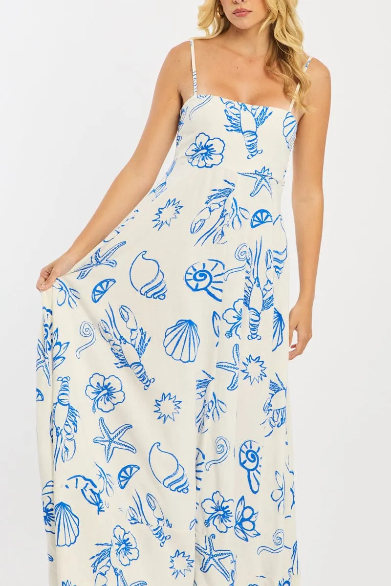 Blue Abstract Maxi Dress Strappy sold by Ally Fashion product image thumbnail 5