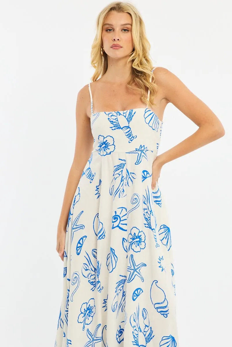 Blue Abstract Maxi Dress Strappy sold by Ally Fashion product image thumbnail 2