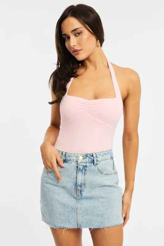 Denim Denim Mini Skirt Mid Rise Raw Edge sold by Ally Fashion