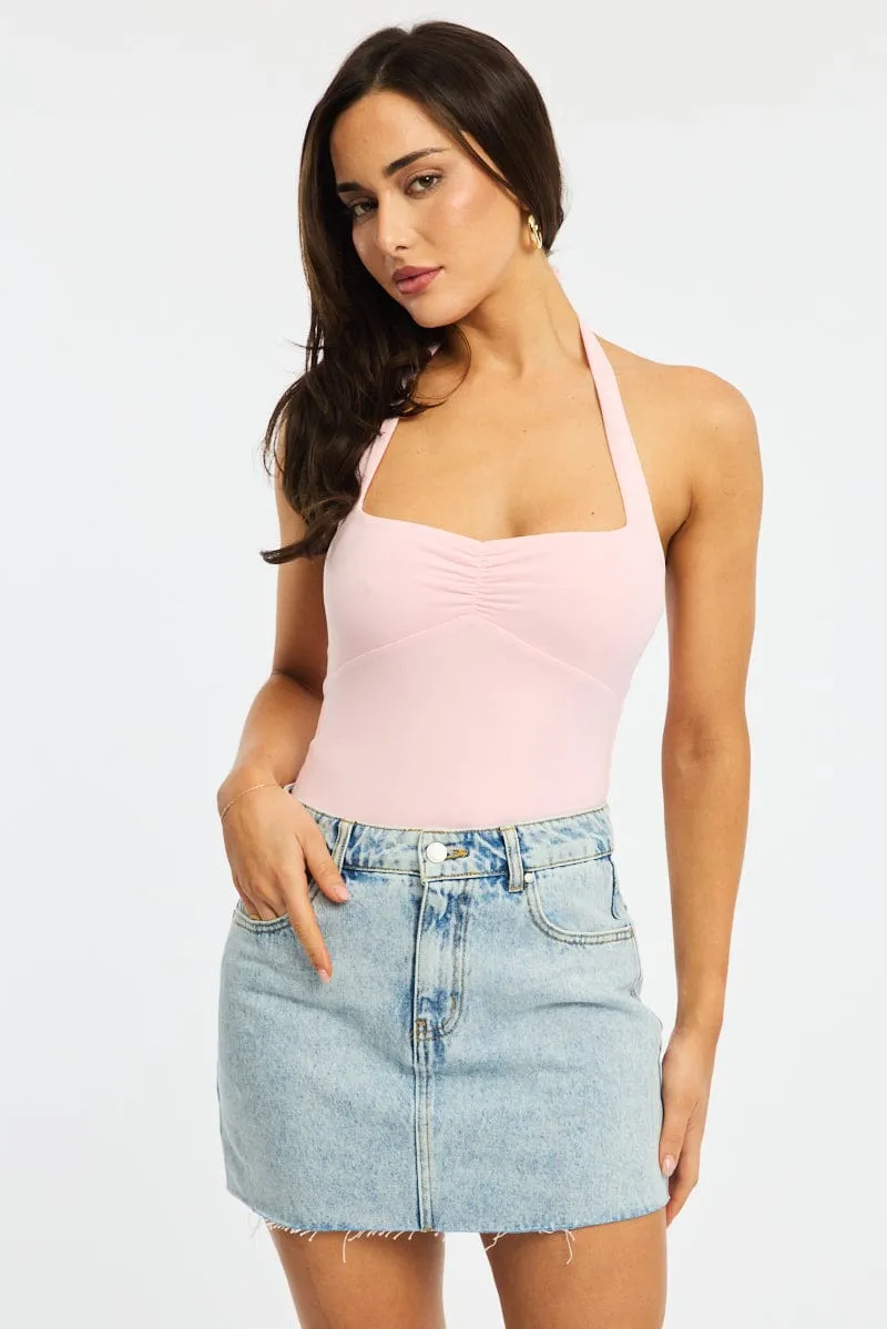 Denim Denim Mini Skirt Mid Rise Raw Edge sold by Ally Fashion