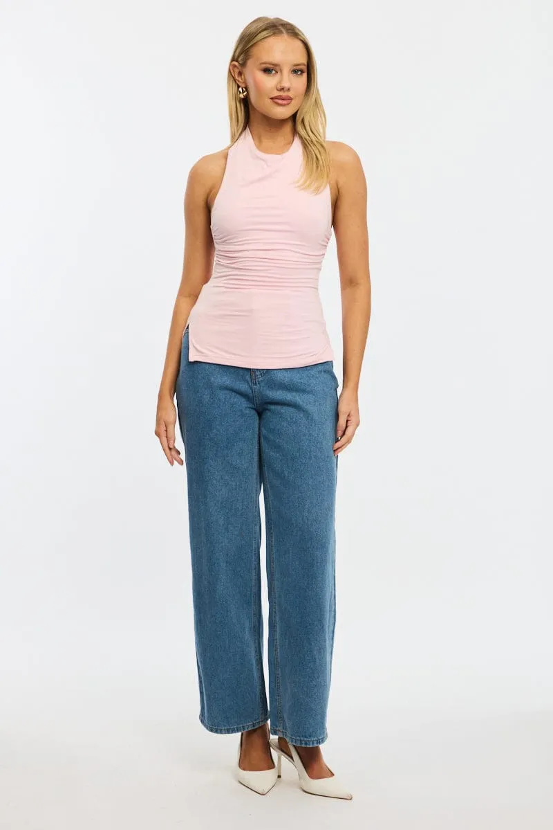 Pink High Neck Top Sleeveless sold by Ally Fashion product image thumbnail 2