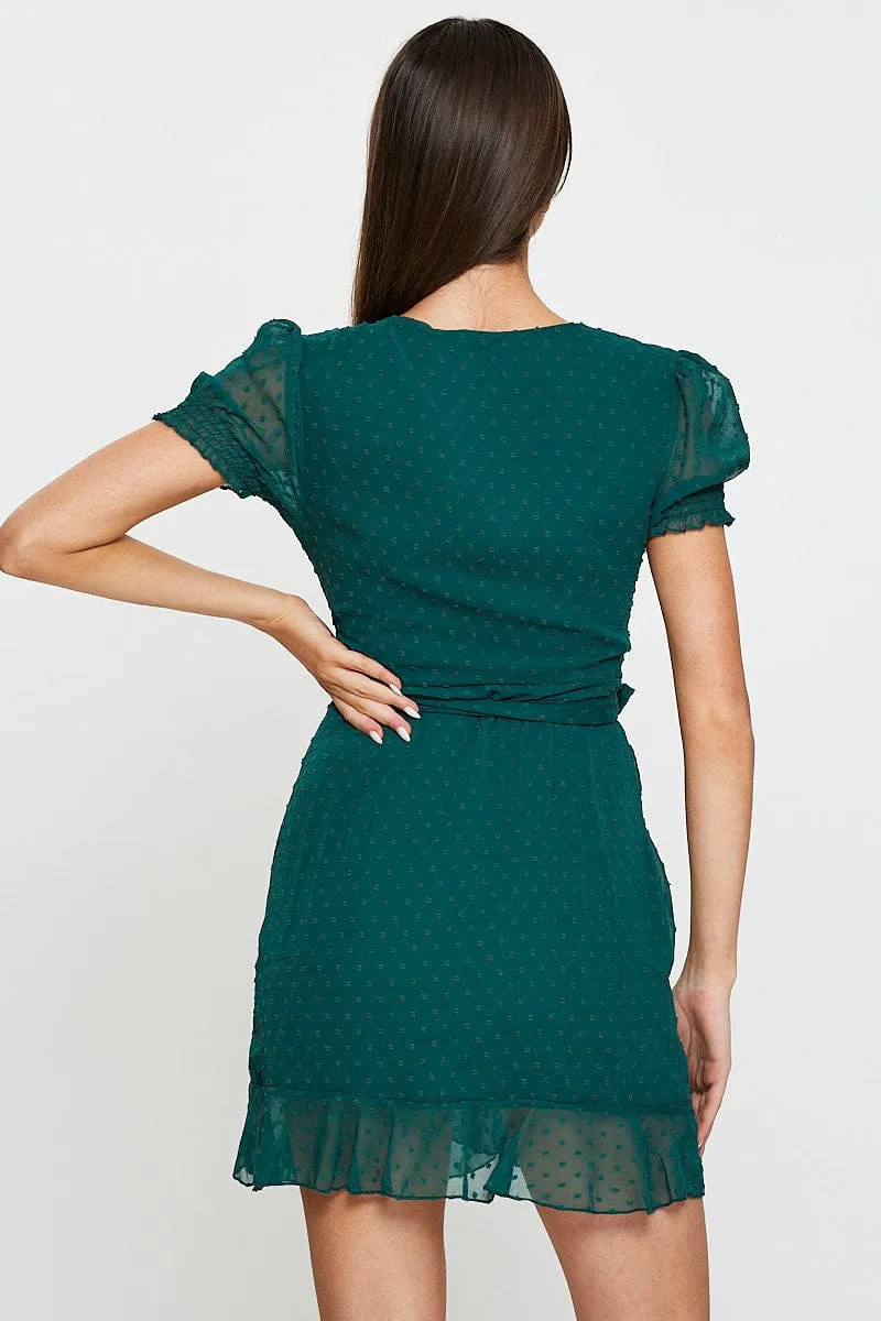 Green Wrap Dress Mini sold by Ally Fashion product image thumbnail 5