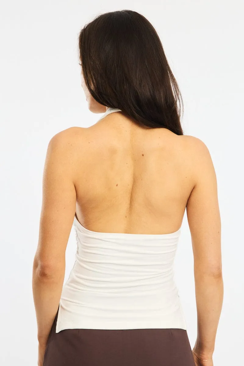 White High Neck Top Sleeveless sold by Ally Fashion product image thumbnail 4