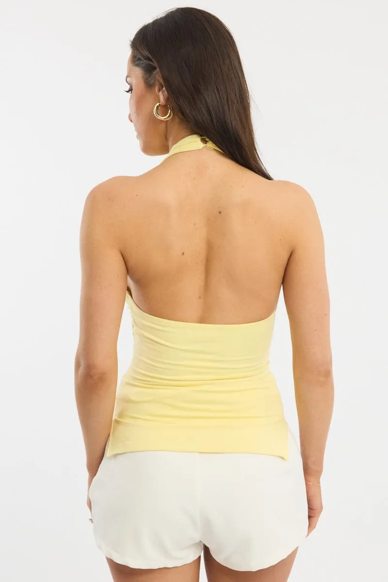 Yellow High Neck Top Sleeveless sold by Ally Fashion product image thumbnail 4