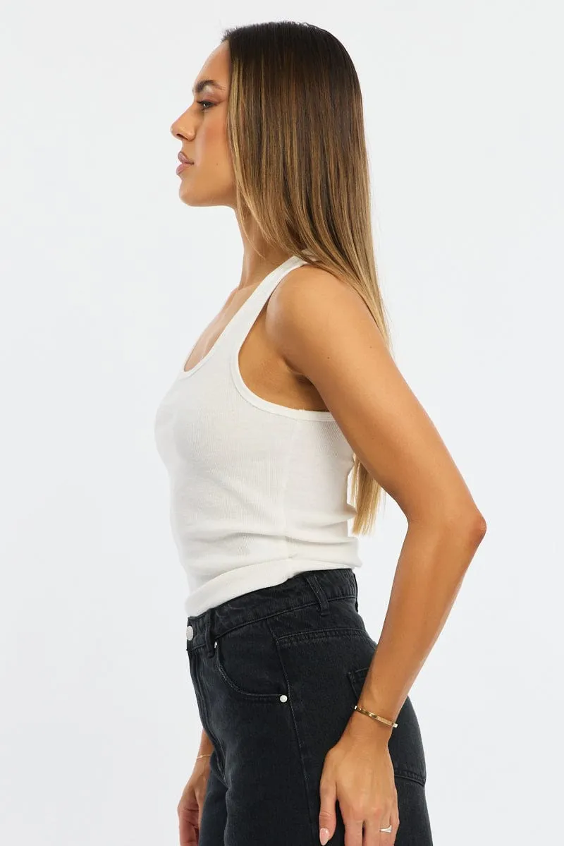 White Tank Sleeveless sold by Ally Fashion product image thumbnail 3