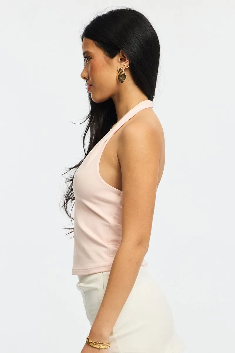 Pink Supersoft Halter Neck Top sold by Ally Fashion product image thumbnail 3