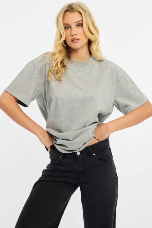 Grey Oversized Tee Short Sleeve sold by Ally Fashion