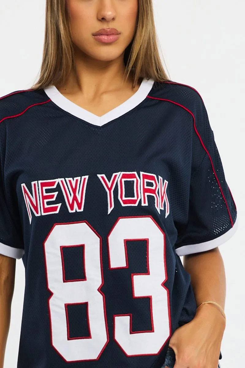 Blue Sport Tee Short Sleeve sold by Ally Fashion product image thumbnail 5