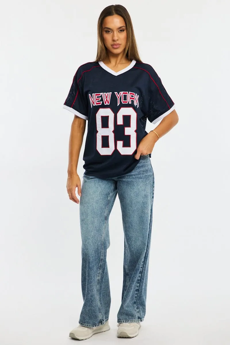 Blue Sport Tee Short Sleeve sold by Ally Fashion product image thumbnail 2