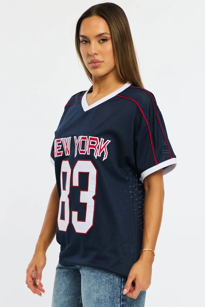 Blue Sport Tee Short Sleeve sold by Ally Fashion product image thumbnail 3