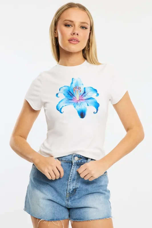 White Graphic Tee Short Sleeve sold by Ally Fashion