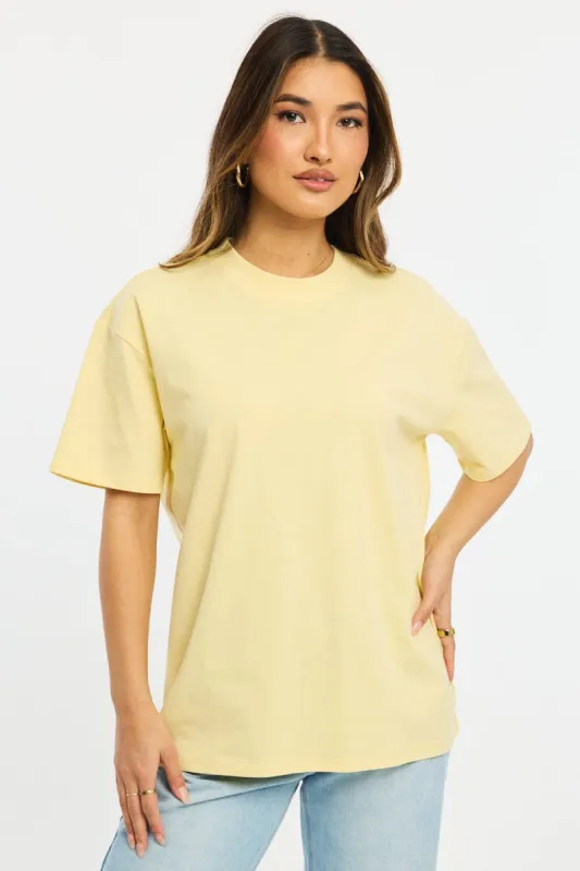 Yellow Oversized Tee Short Sleeve sold by Ally Fashion