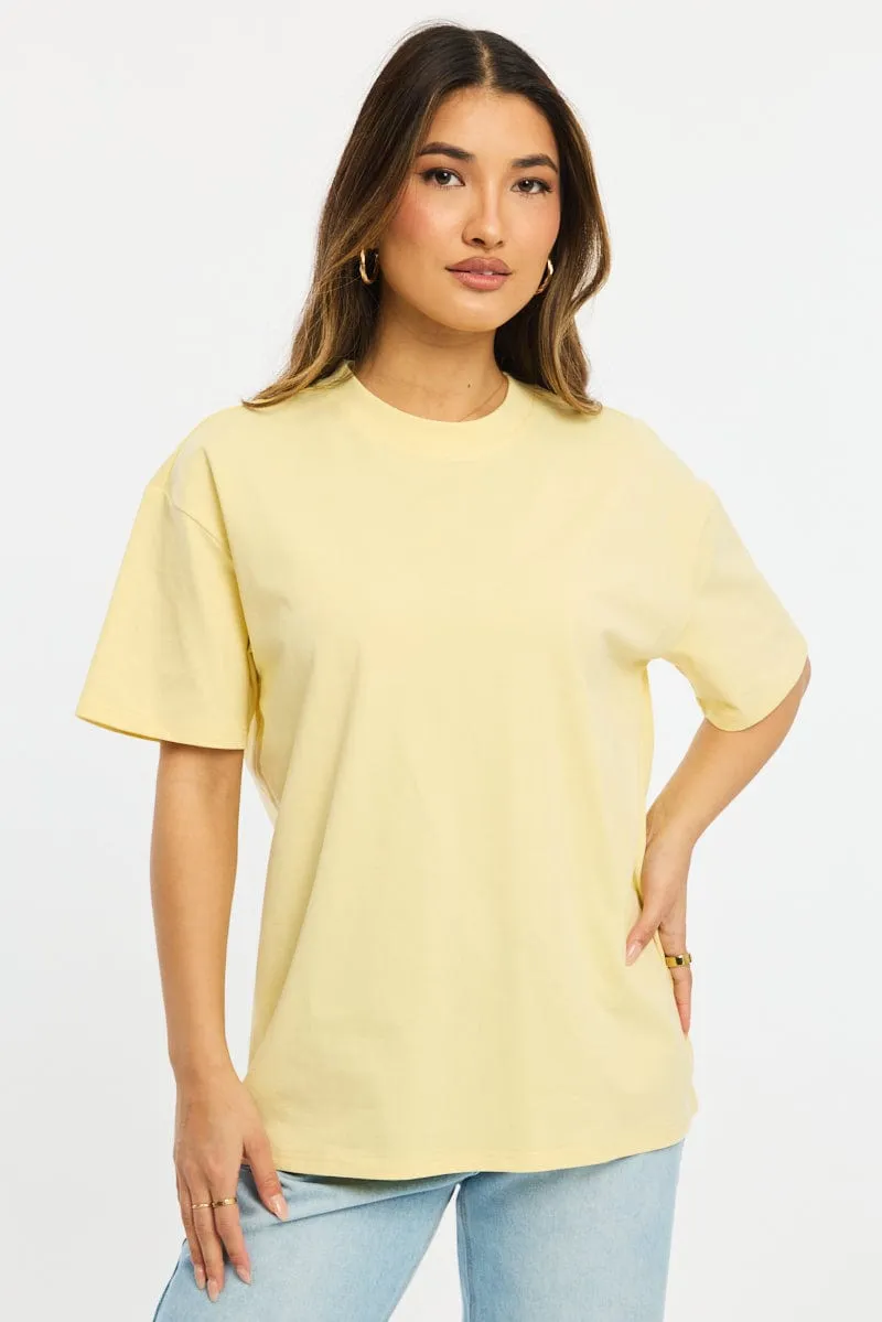 Yellow Oversized Tee Short Sleeve sold by Ally Fashion