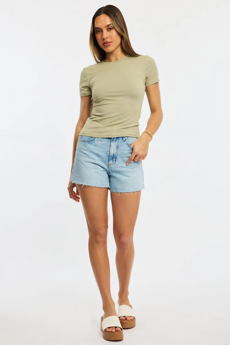Green Supersoft Crew Neck Short Sleeve sold by Ally Fashion product image thumbnail 2