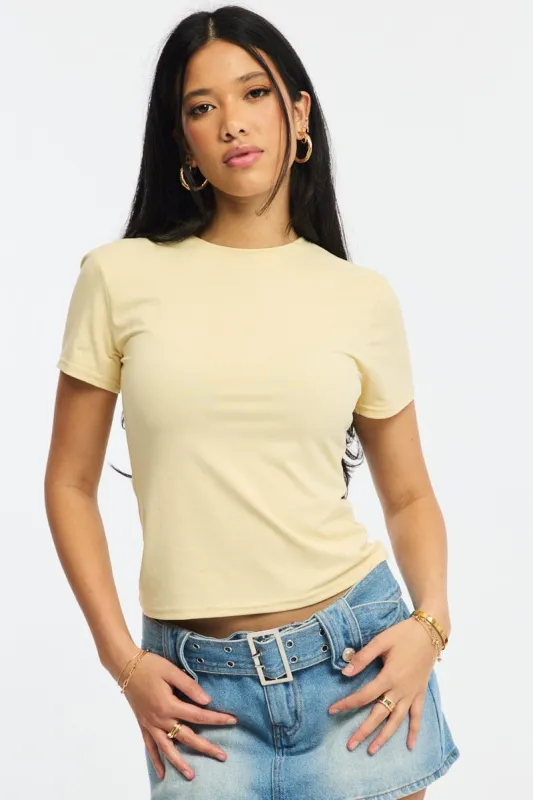 Yellow Supersoft Crew Neck Short Sleeve sold by Ally Fashion