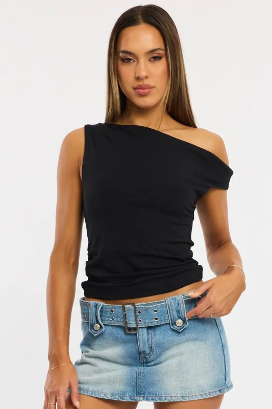 Black Off Shoulder Top sold by Ally Fashion