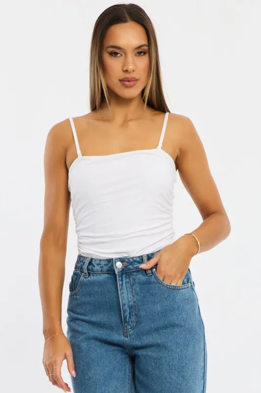 White Bodysuit Singlet sold by Ally Fashion