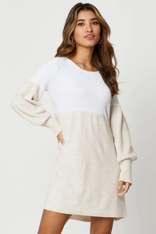 STRIPE Long Sleeve Colour block Knit Dress sold by Ally Fashion