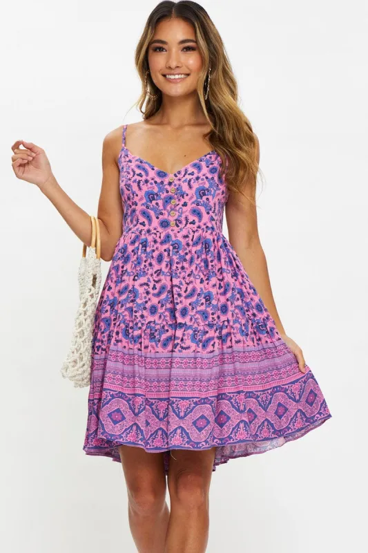 Boho Print Boho Skater Dress sold by Ally Fashion