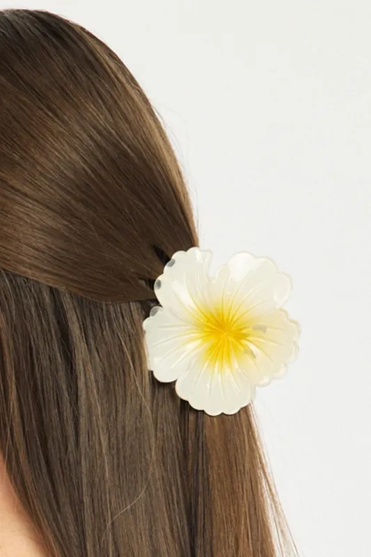 White Flower Claw Clip sold by Ally Fashion