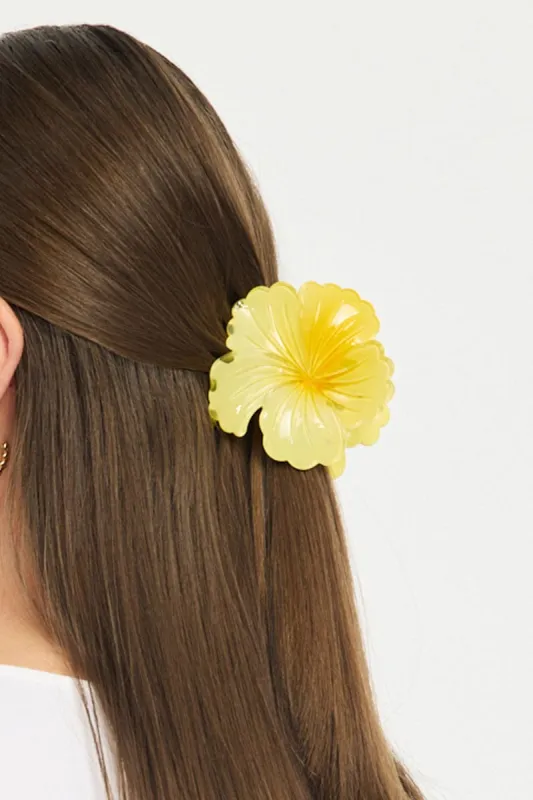 Yellow Flower Claw Clip sold by Ally Fashion