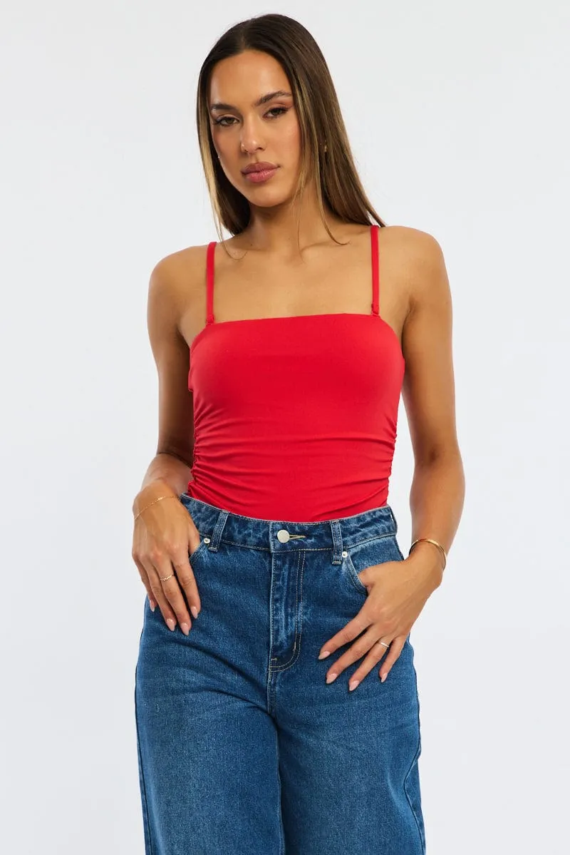 Red Bodysuit Singlet sold by Ally Fashion