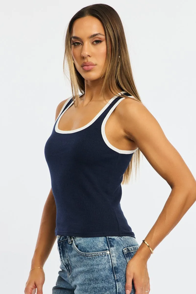 Blue Tank Sleeveless sold by Ally Fashion product image thumbnail 3