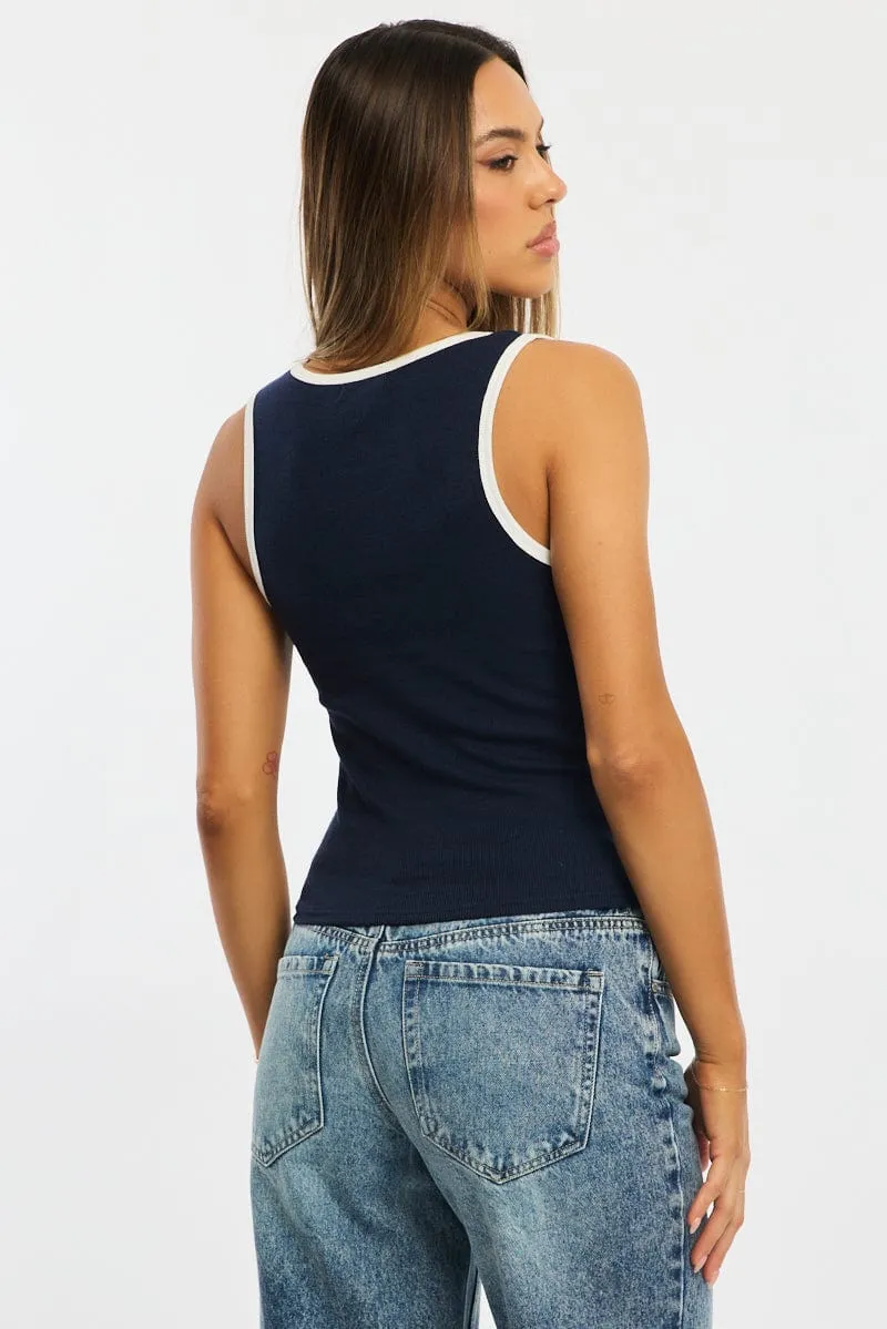 Blue Tank Sleeveless sold by Ally Fashion product image thumbnail 4