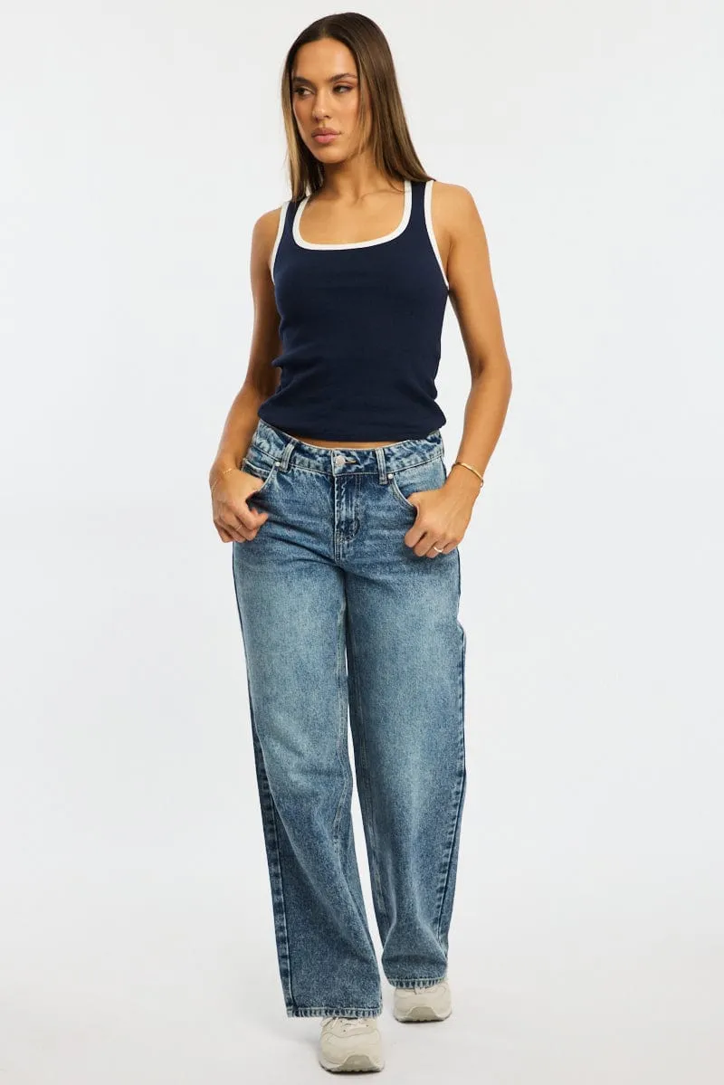 Blue Tank Sleeveless sold by Ally Fashion product image thumbnail 2