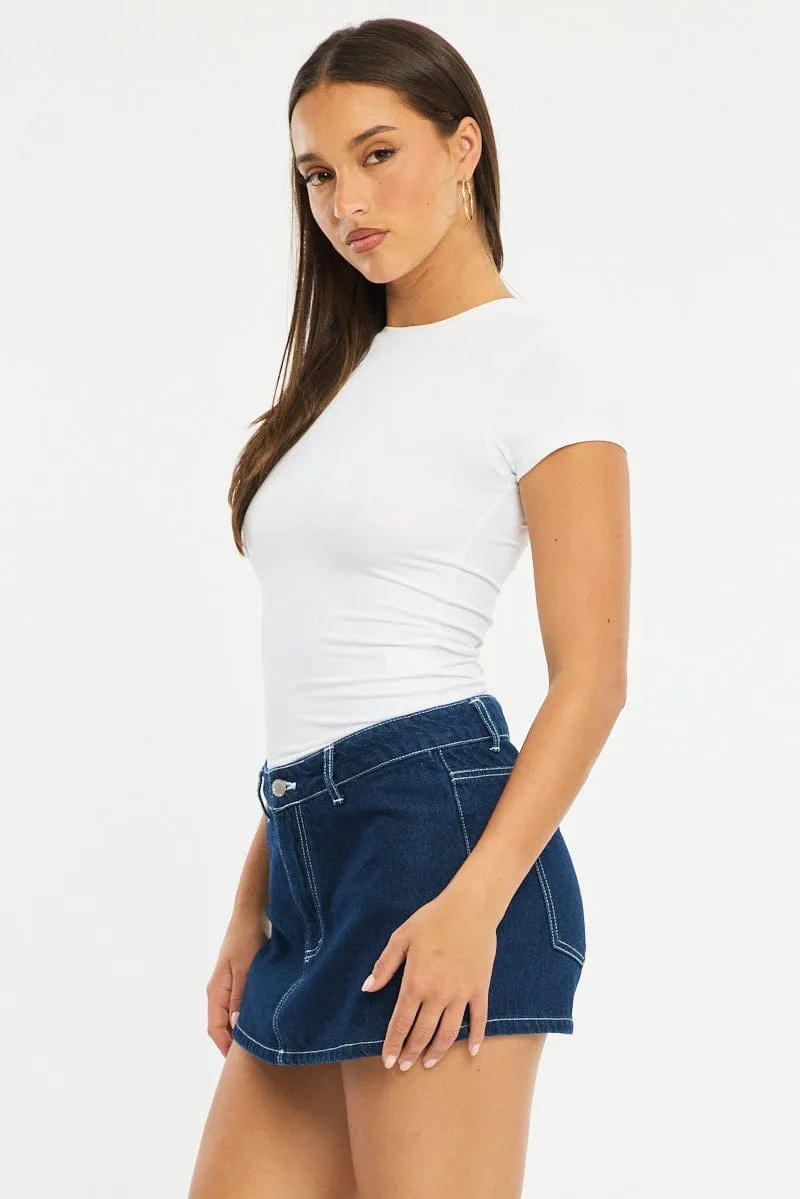 Denim Micro Skorts Low Rise sold by Ally Fashion product image thumbnail 4