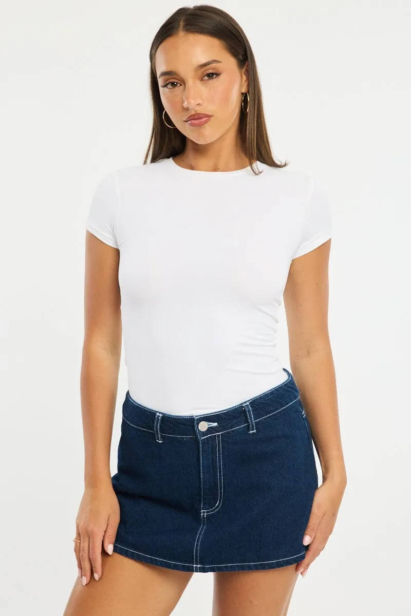 Denim Micro Skorts Low Rise sold by Ally Fashion