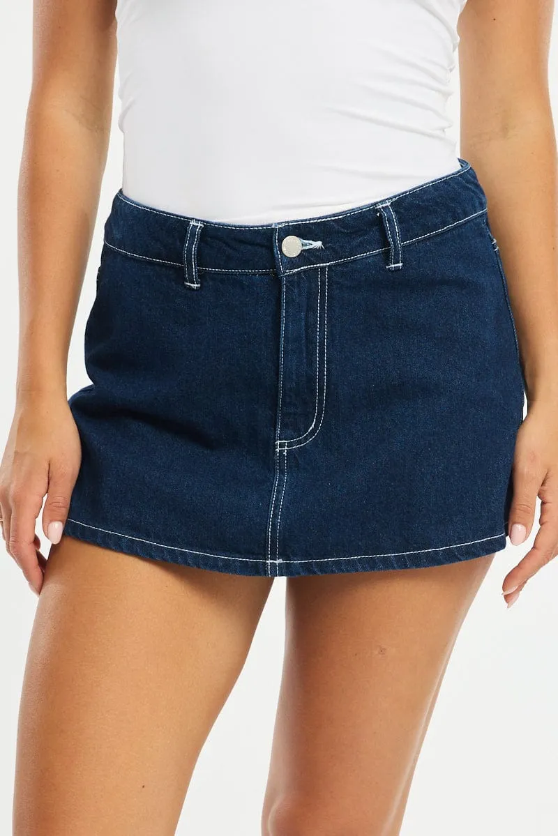 Denim Micro Skorts Low Rise sold by Ally Fashion product image thumbnail 2