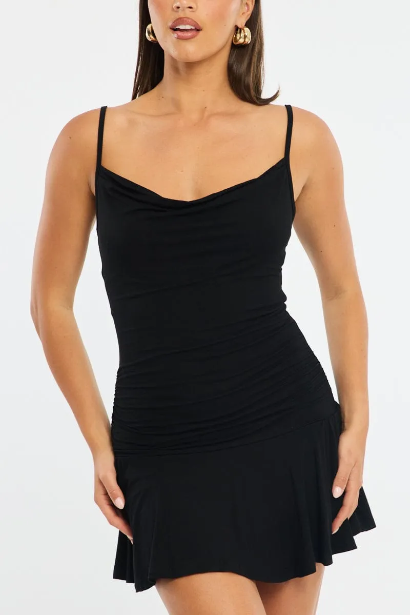 Black Mini Dress Cowl Neck sold by Ally Fashion product image thumbnail 5