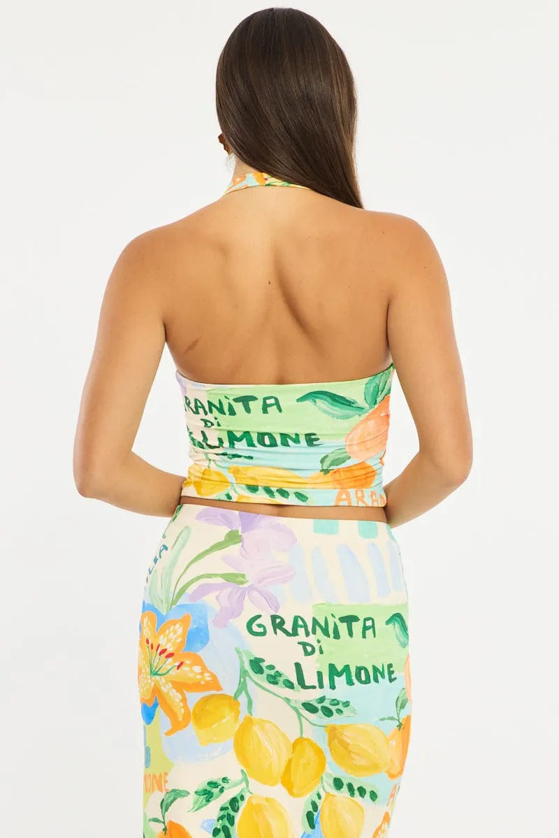 Multi Abstract Halter Neck Top sold by Ally Fashion product image thumbnail 4