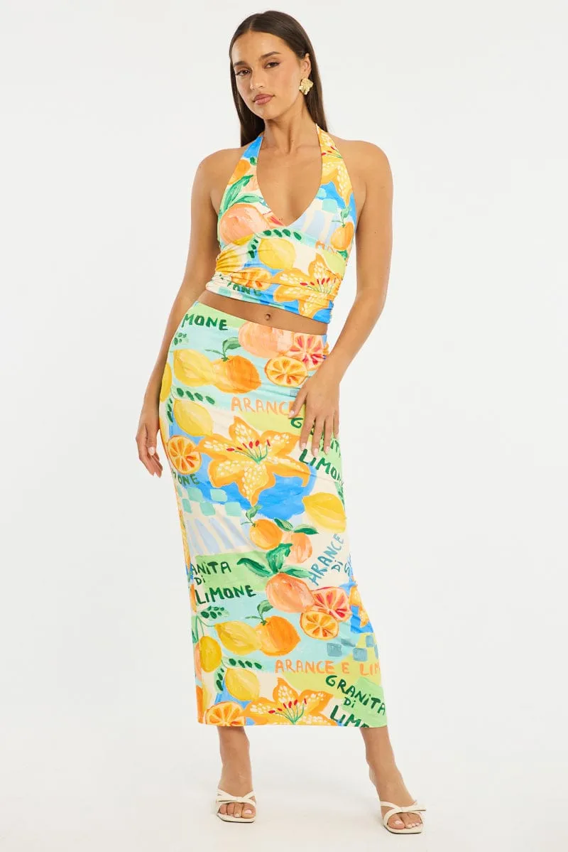 Multi Abstract Halter Neck Top sold by Ally Fashion product image thumbnail 2