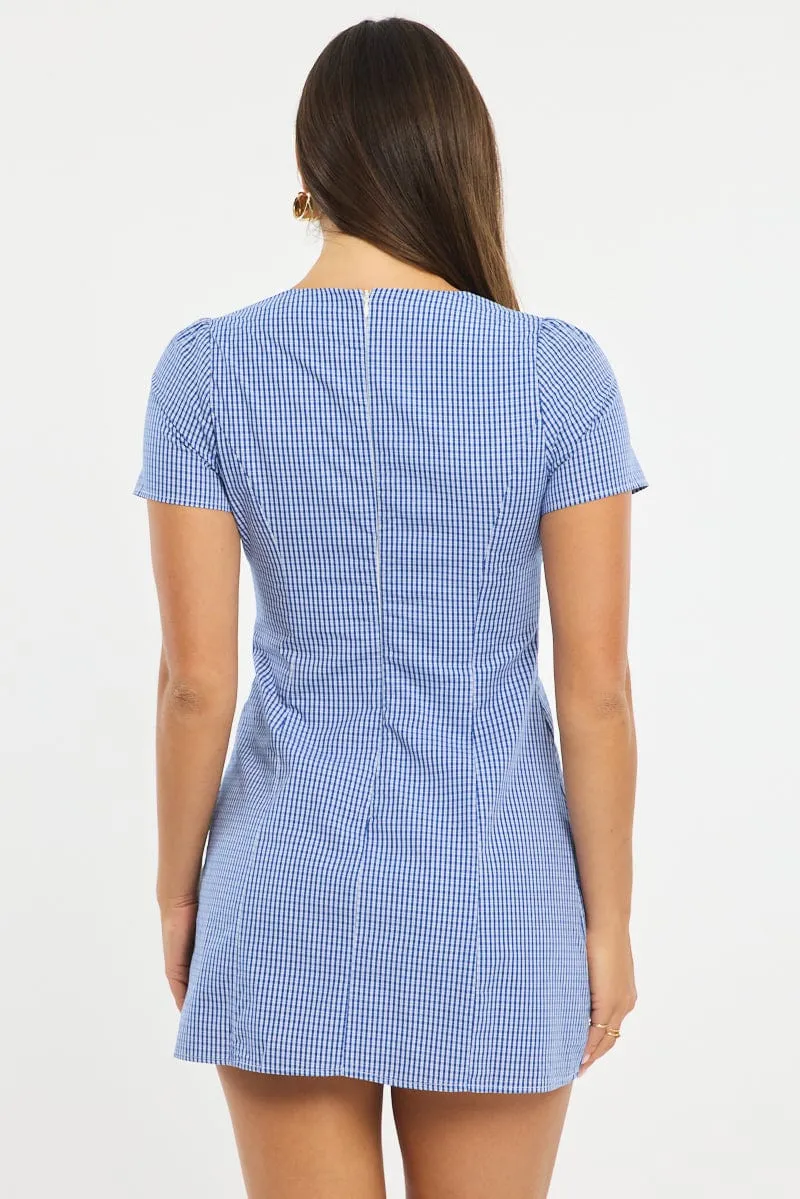 Blue Check Shirt Mini Dress sold by Ally Fashion product image thumbnail 4