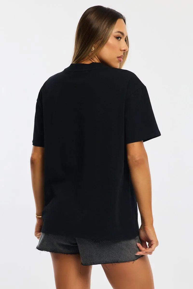 Black Oversized Tee Short Sleeve sold by Ally Fashion product image thumbnail 4