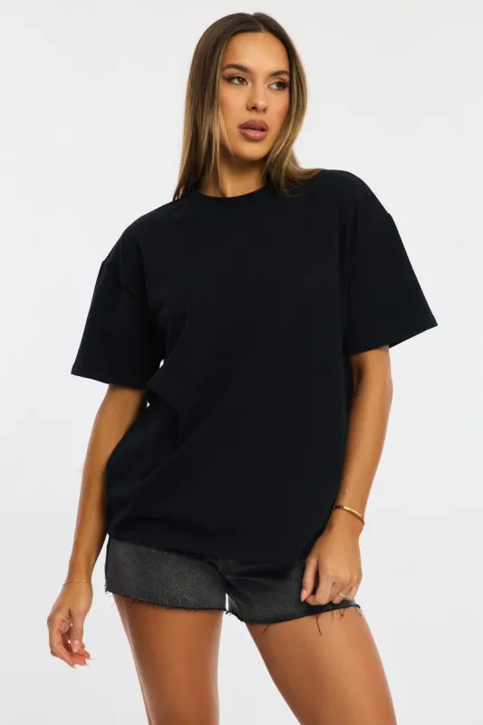 Black Oversized Tee Short Sleeve sold by Ally Fashion