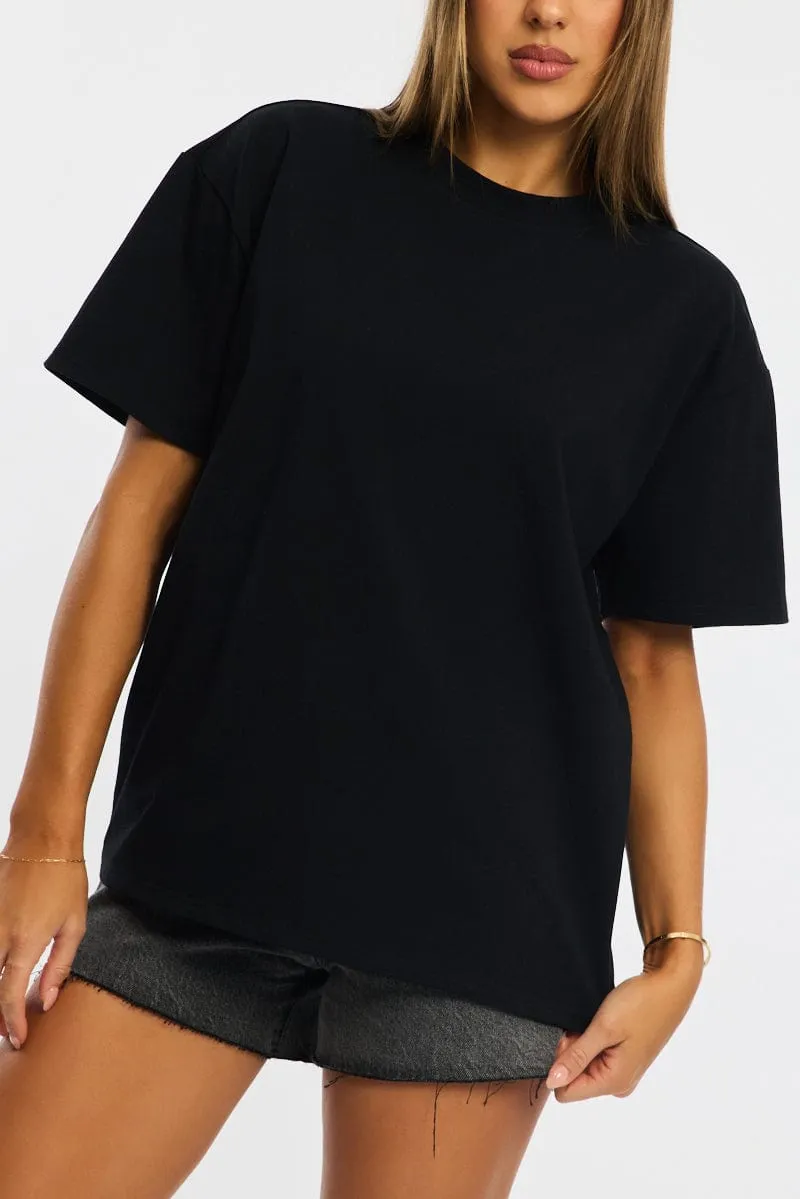 Black Oversized Tee Short Sleeve sold by Ally Fashion product image thumbnail 5