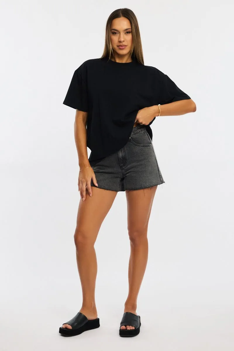 Black Oversized Tee Short Sleeve sold by Ally Fashion product image thumbnail 2