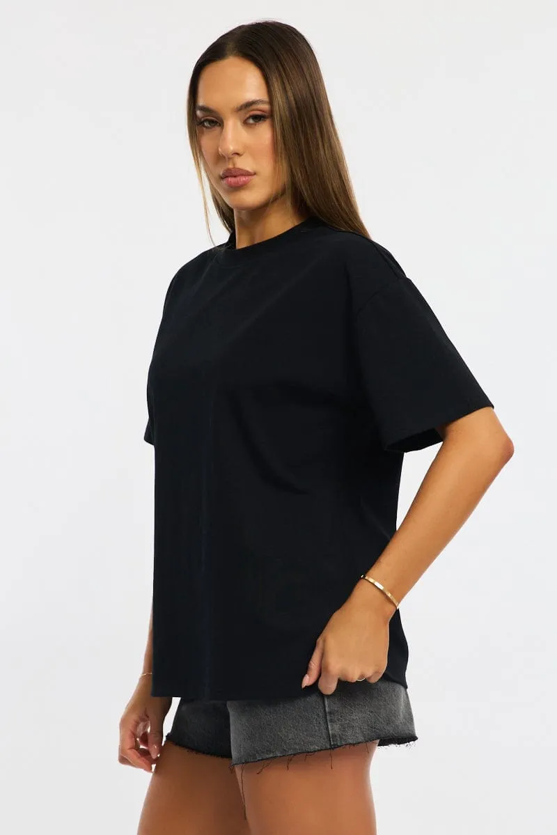 Black Oversized Tee Short Sleeve sold by Ally Fashion product image thumbnail 3