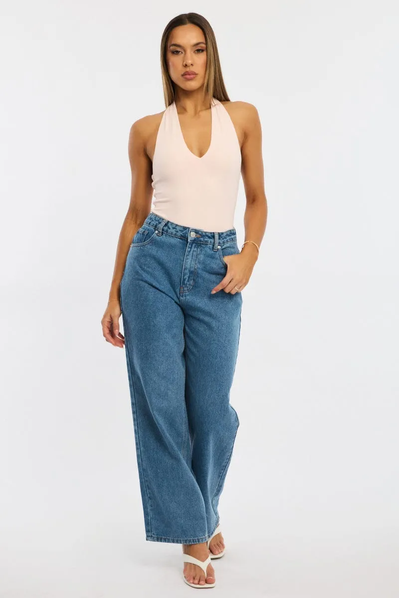 Pink Halter Neck Bodysuit sold by Ally Fashion product image thumbnail 2