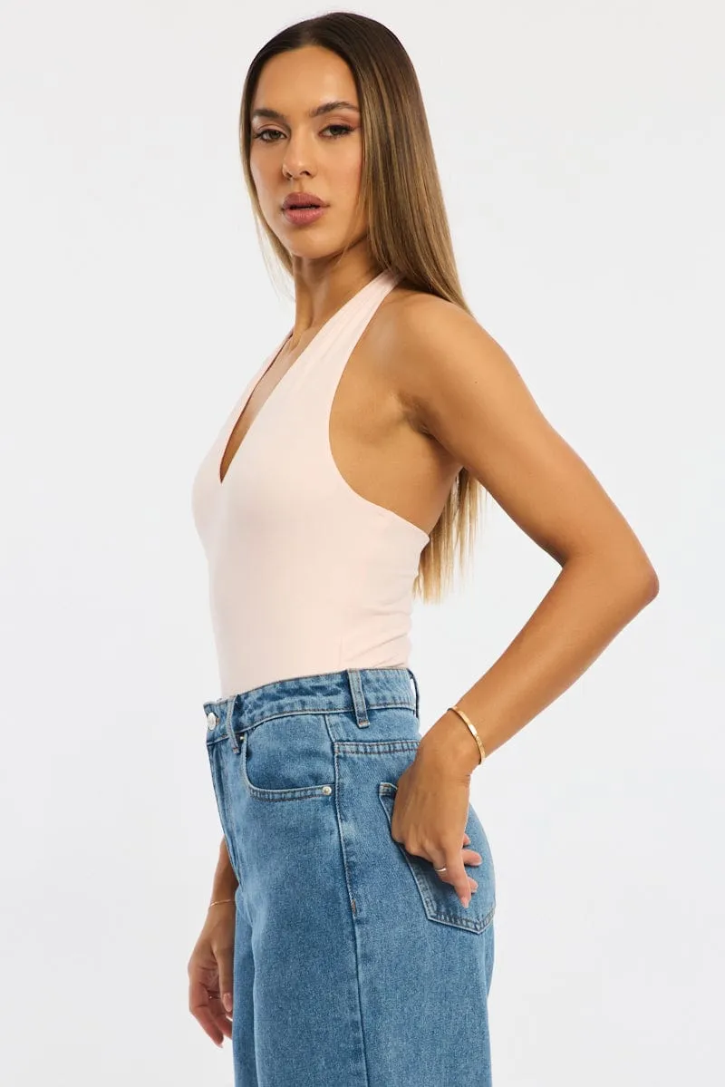Pink Halter Neck Bodysuit sold by Ally Fashion product image thumbnail 3
